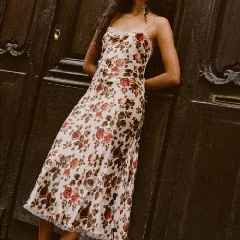 DOEN Calsi Dress Primrose Garden Floral Print Size Large